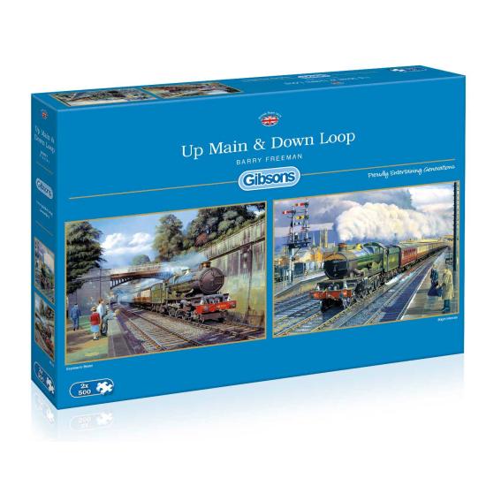 Puzzle Gibsons Lokomotiven: Haupt- und Ringlokomotiven, 2 x 500 Puzzle Gibsons Lokomotiven: Haupt- und Ringlokomotiven, 2 x 500