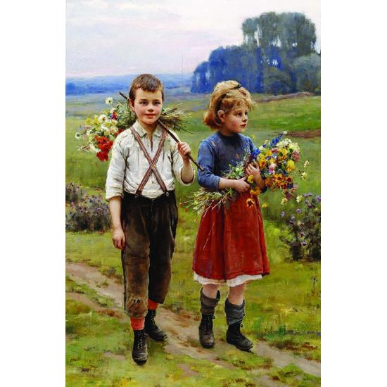 Goldpuzzle „Boys on the Road“, 500 Teile