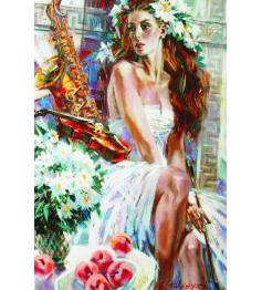 Puzzle Gold Das Mädchen mit dem Saxophon 1500 Teile