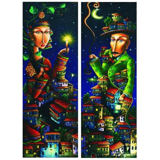 Puzzle Gold Die Nacht 2 x 1000 Teile