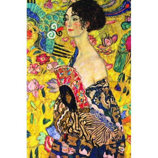 Puzzle Goldfrau mit Fächer von 1000 Teilen