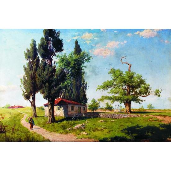 1000-teiliges ländliches Landschafts-Goldpuzzle