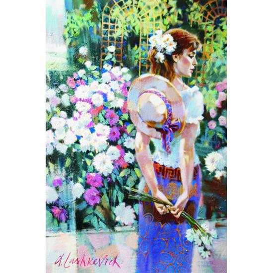 Puzzle Gold Spaziergang durch den Blumengarten mit 1000 Teilen