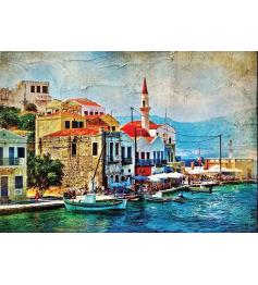 Puzzle Gold Schöne Mittelmeerinsel mit 1000 Teilen