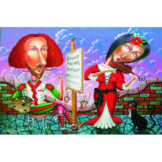 Puzzle Gold Musikalisches Porträt aus 1000 Teilen