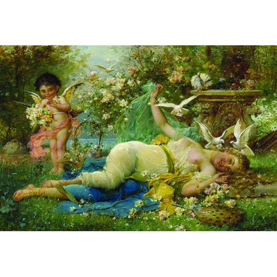 Goldenes Venus- und Amor-Puzzle mit 2000 Teilen Goldenes Venus- und Amor-Puzzle mit 2000 Teilen