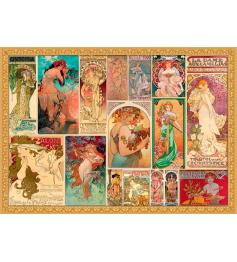 Puzzle Grafika Alfons Mucha - Collage 2000 Teilen
