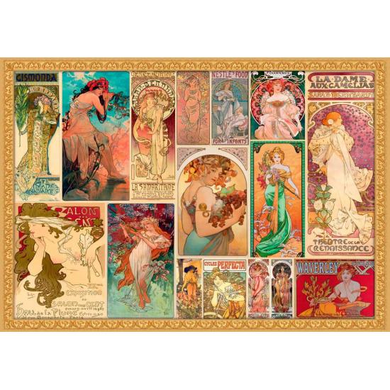 Puzzle Grafika Alfons Mucha - Collage 2000 Teilen