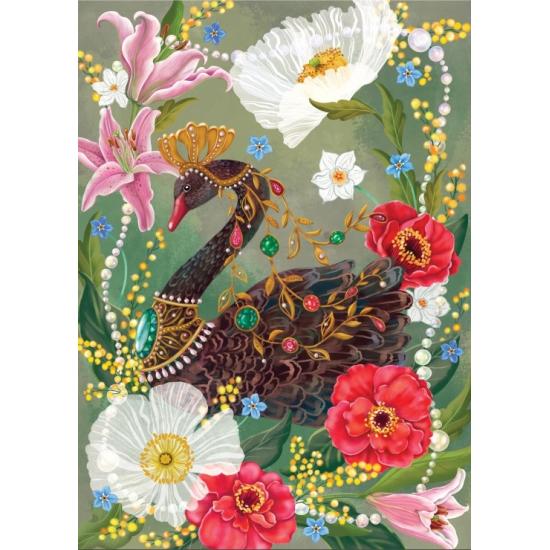 Puzzle Grafika Schwarzer Schwan Und Perlen 500 Teile