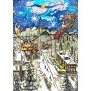 Puzzle Grafika Weihnachtsmann-Tour 1000 Teile