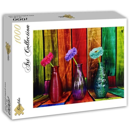 Grafika Puzzle Blumen in bunten Vasen mit 1000 Teilen