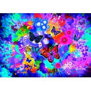 Grafika Puzzle Farbige Blumen und Schmetterlinge mit 1500 Teilen
