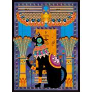 Grafika Ägyptische Katze in Blau, Puzzle mit 2000 Teilen