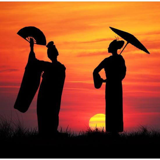 Grafika Geishas bei Sonnenuntergang Puzzle 1500 Teile