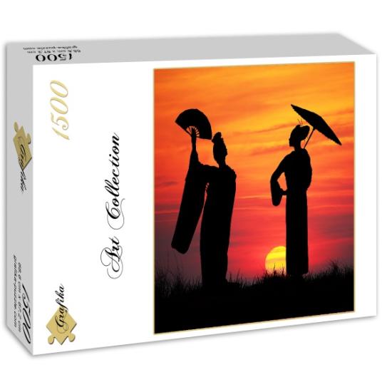 Grafika Geishas bei Sonnenuntergang Puzzle 1500 Teile