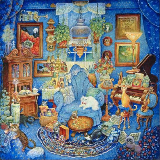 Puzzle Grafika Agnetha und Avril auf Perserteppich 1000 Teile