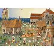 Grafika Puzzle Der Bauernhof und das Schloss 1000 Teile