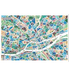 Puzzle Grafika Karte Von Nantes 1000 Teile