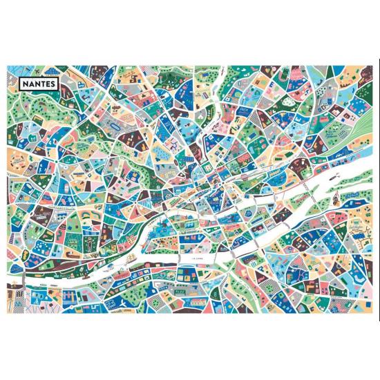 Puzzle Grafika Karte Von Nantes 1000 Teile