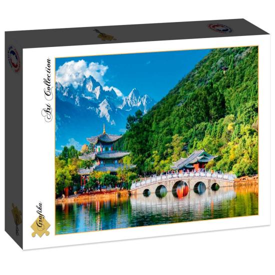 Grafika Schneeberg des Jadedrachen-Puzzle mit 1000 Teilen