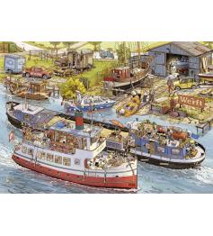 Puzzle Heye Bootswerft, Dreieckige Box 1000 Teile