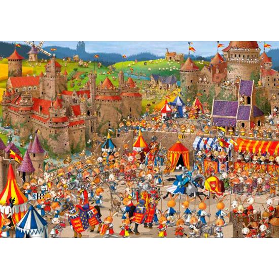 Heye Rabbit Battles Puzzle, 1000-teilige dreieckige Box