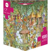 Puzzle Heye Cabins in the Trees Dreieckige Box mit 1000 Teilen