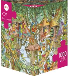 Puzzle Heye Cabins in the Trees Dreieckige Box mit 1000 Teilen