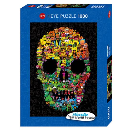 Heye Doodles Totenkopf-Puzzle 1000 Teile