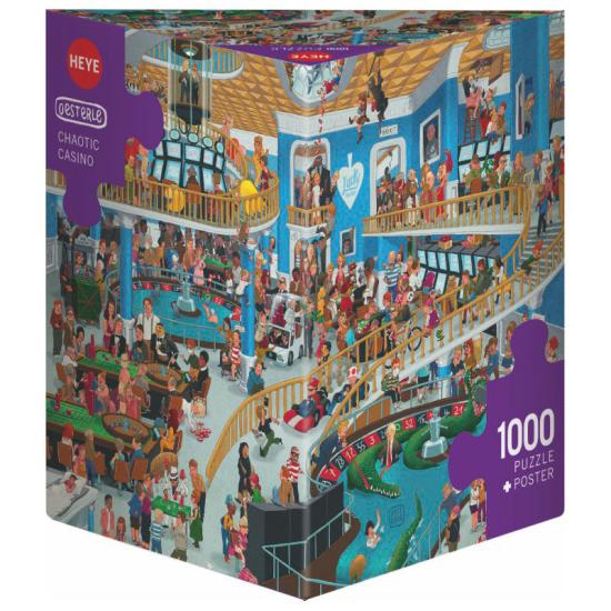 Puzzle Heye Casino Chaotic, dreieckige Box mit 1000 Teilen Puzzle Heye Casino Chaotic, dreieckige Box mit 1000 Teilen