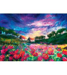 Heye Felted Art Puzzle, Mohnblumen im Sonnenuntergang, 1000 Teil