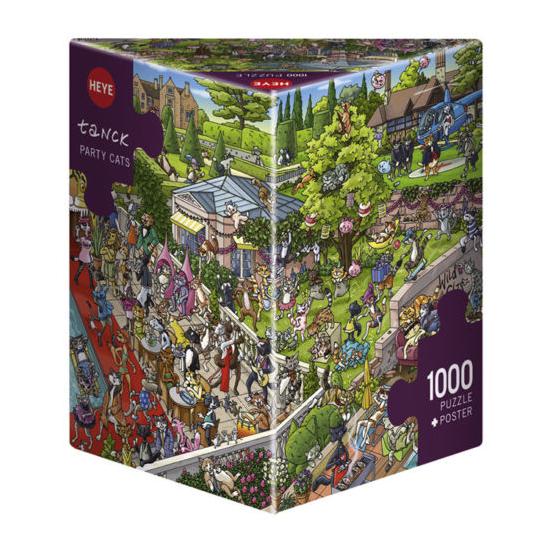 Heye Cat Party Puzzle, 1000-teilige dreieckige Box