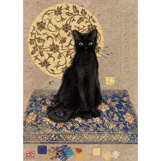 Puzzle Heye Schwarze Katze auf dem Teppich 1000 Teile