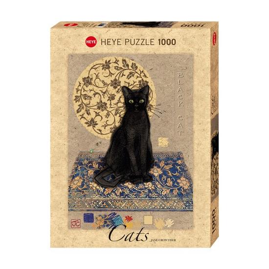Puzzle Heye Schwarze Katze auf dem Teppich 1000 Teile