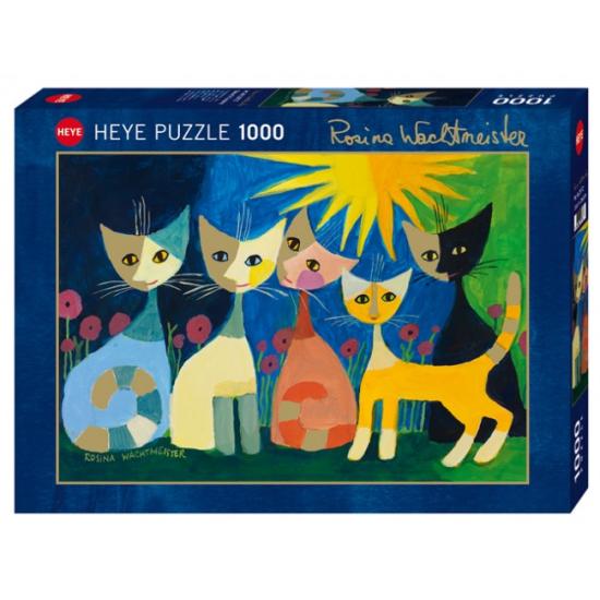 Puzzle Heye Katzen voller Farbe 1000 Teile