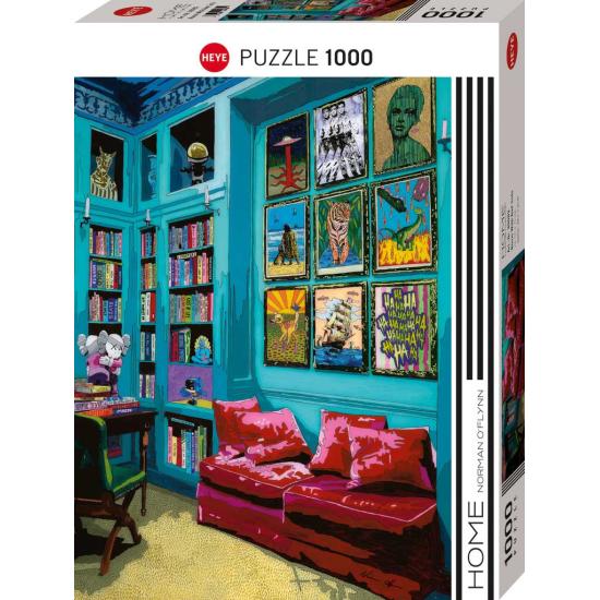 Puzzle Heye Zimmer mit rotem Sofa 1000 Teile