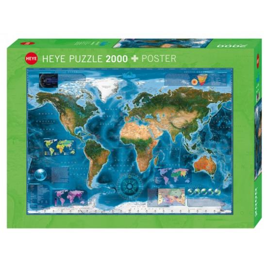 Puzzle Heye Satellitenbild der Welt 2000 Teile