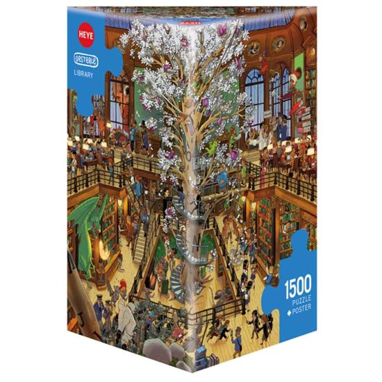 Heye The Library Puzzle, 1500-teilige dreieckige Box
