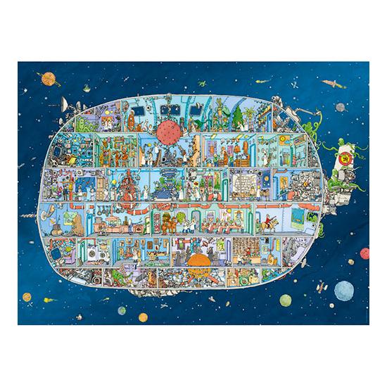 Heye Raumschiff-Puzzle, dreieckige Box mit 1500 Teilen