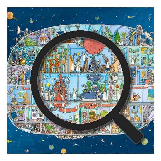 Heye Raumschiff-Puzzle, dreieckige Box mit 1500 Teilen