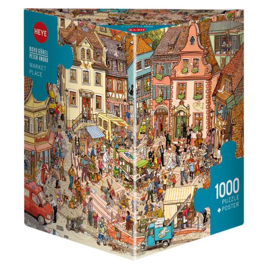 Heye Market Square Puzzle, 1000-teilige dreieckige Box Heye Market Square Puzzle, 1000-teilige dreieckige Box
