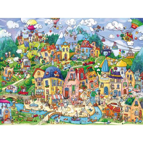 Heye Happy Town Puzzle (dreieckige Box) mit 1500 Teilen