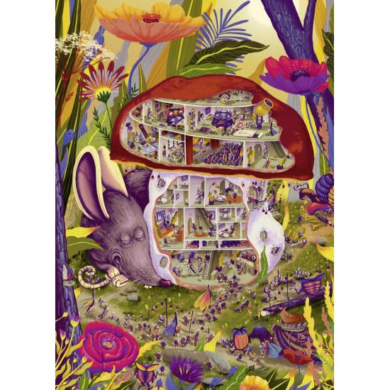 Puzzle Heye Lebender Pilz, dreieckige Box 1000-teilige