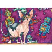 Jacarou Katze und Roboter Puzzle 1000 Teile