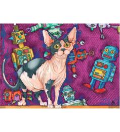 Jacarou Katze und Roboter Puzzle 1000 Teile