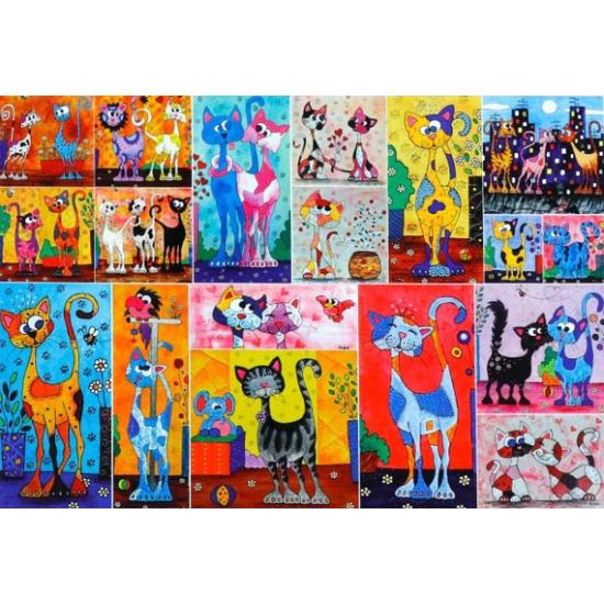 Puzzle Jacarou Katzen überall 1000 Teile