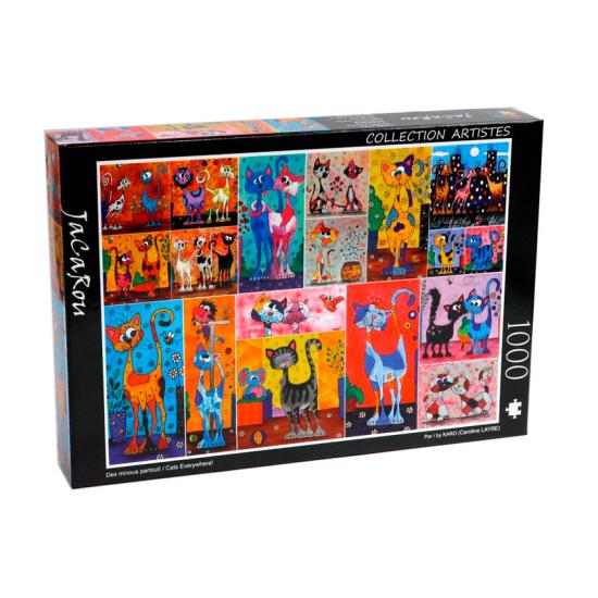 Puzzle Jacarou Katzen überall 1000 Teile