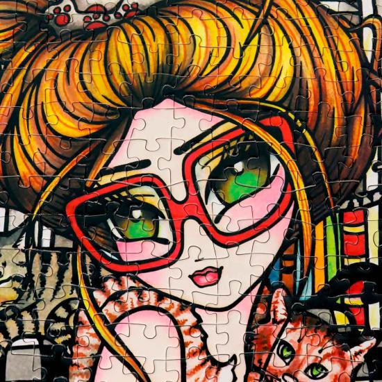 Jacarou Die verrückte Katzendame Puzzle 1000 Teile Jacarou Die verrückte Katzendame Puzzle 1000 Teile