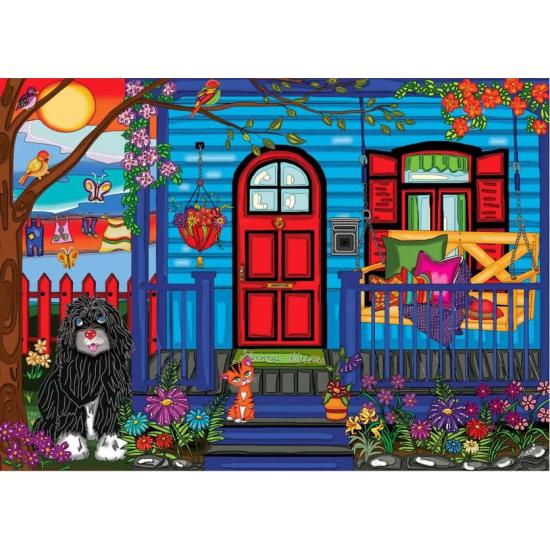Puzzle Jacarou Mein kleines blaues Haus 1000 Teile