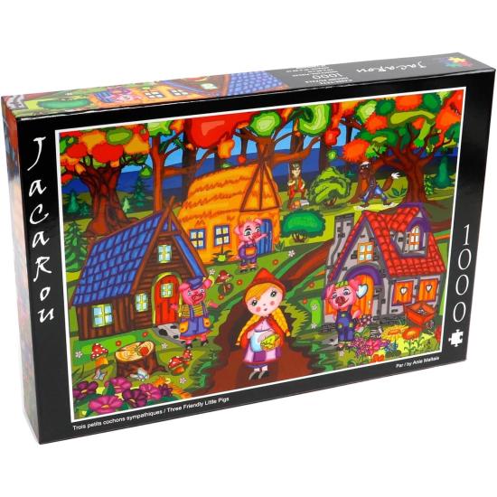 Jacarou Puzzle Drei freundliche Schweine 1000 Teile